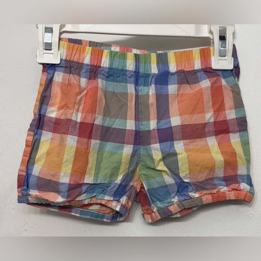 Carter's Pastel Plaid Cotton Shorts With Elastic Waistband Kid Girls Size 4t